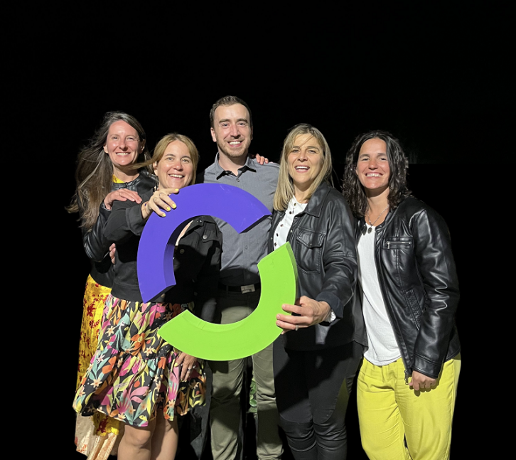 Unibaio founders (left to right): chair of board Daniela Caprile; chair of board Vera Alvarez; CEO Matias Figliozzi; CTO Claudia Casalongue; R&D Florencia Salcedo