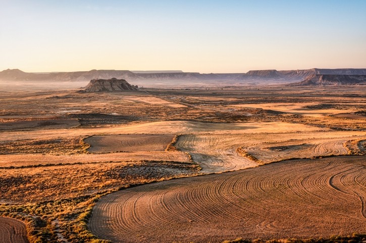 The desert of Bardenas Reales in Navarra, Spain. Image: Getty/Eloi_Omella